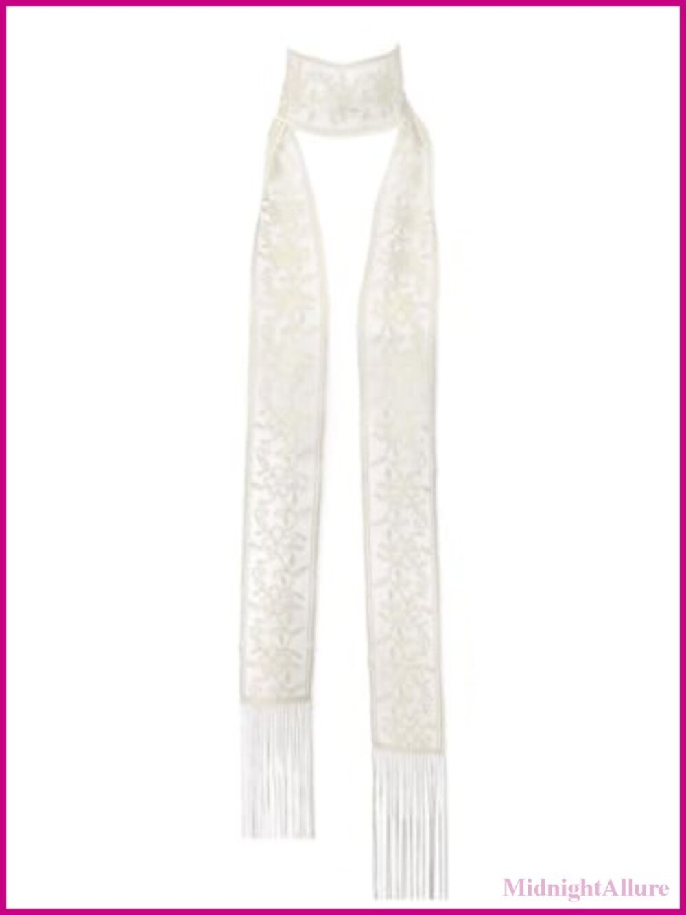Lace Skinny Scarf Lightweight Tassel Long Neck Scarf